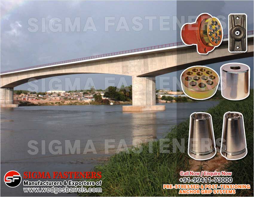 Pre & Post Tensioning Grip Systems Anchor Heads Wedges and Barrels Manufacturers Exporters in India Ludhiana