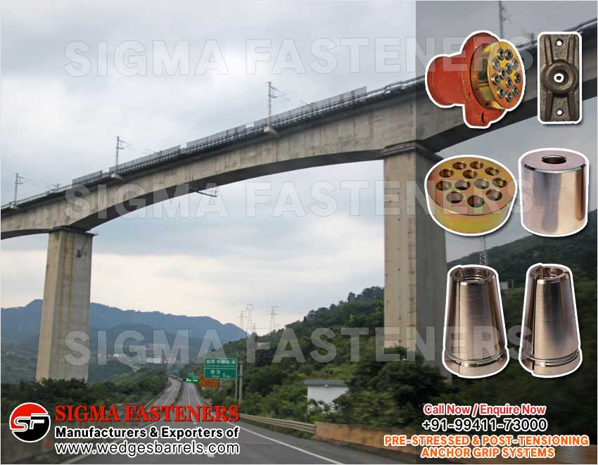 Pre & Post Tensioning Grip Systems Anchor Heads Wedges and Barrels Manufacturers Exporters in India Ludhiana