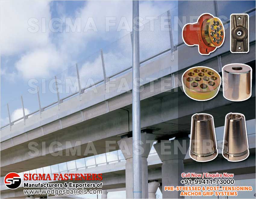 Pre & Post Tensioning Grip Systems Anchor Heads Wedges and Barrels Manufacturers Exporters in India Ludhiana
