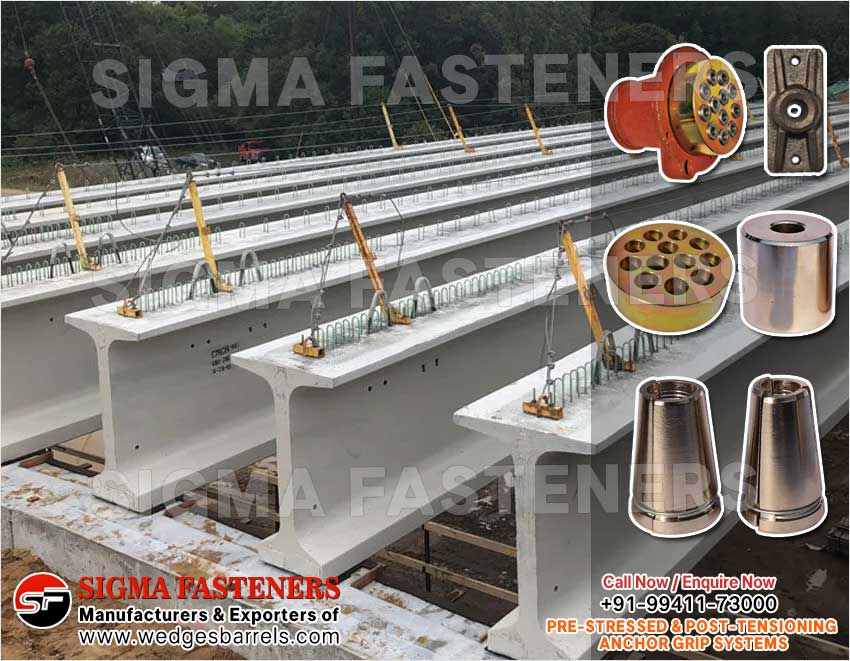 Pre & Post Tensioning Grip Systems Anchor Heads Wedges and Barrels Manufacturers Exporters in India Ludhiana