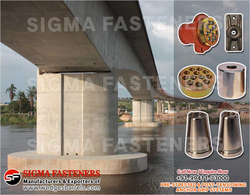 Pre & Post Tensioning Grip Systems Anchor Heads Wedges and Barrels Manufacturers Exporters in India Ludhiana