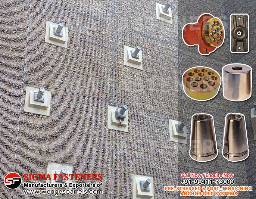 Pre & Post Tensioning Grip Systems Anchor Heads Wedges and Barrels Manufacturers Exporters in India Ludhiana