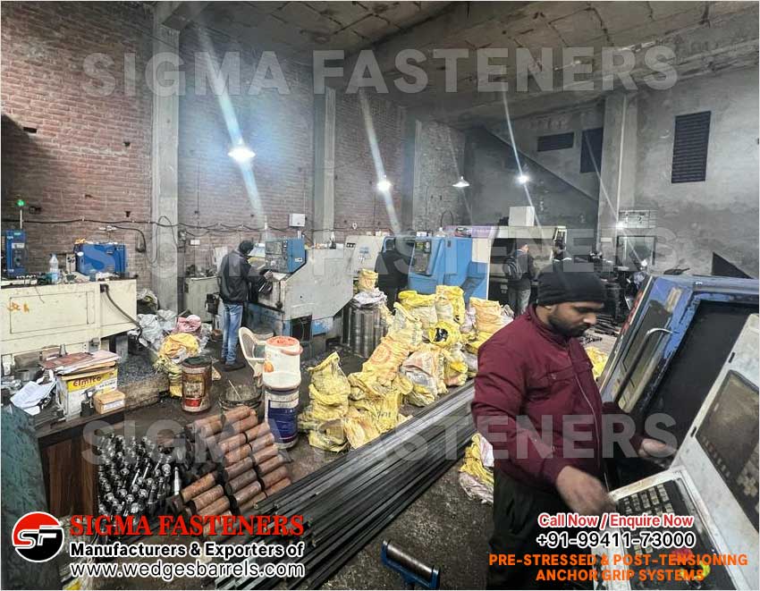 Pre & Post Tensioning Grip Systems Anchor Heads Wedges and Barrels Manufacturers Exporters in India Ludhiana