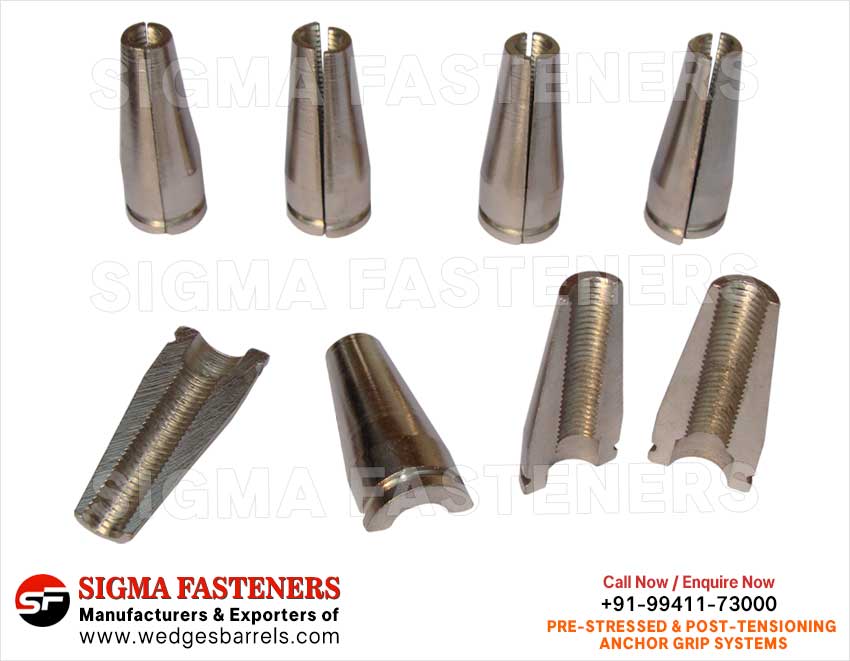 Anchor Grip Wedges Manufacturers exporters in India Anchor Wedges Anchor Barrels Anchor Heads Wire Rope Grip Systems Suppleirs in India Ludhiana